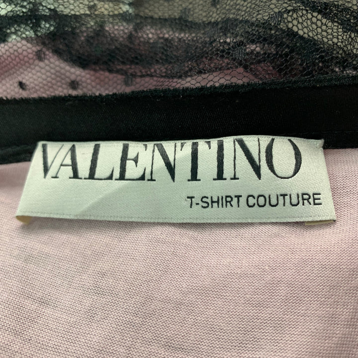 VALENTINO Taille 8 Rose Noir Mélange de coton Ruché Robe sans manches Top
