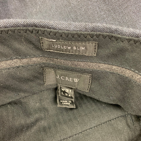 J CREW Size 38 Charcoal Wool Notch Lapel Suit
