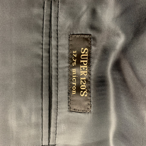CORNELIANI Super 120's Size 38 Regular Charcoal Stripe Wool Notch Lapel Suit