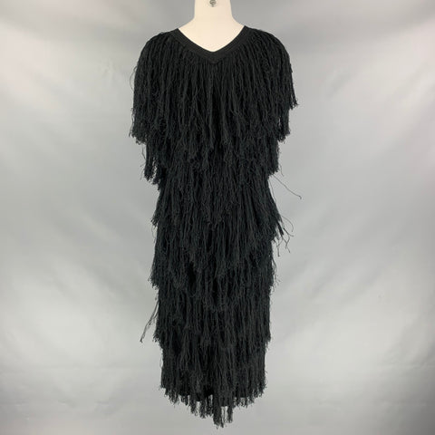 SIBLING LONDON Vestido de punto de rayón negro talla M