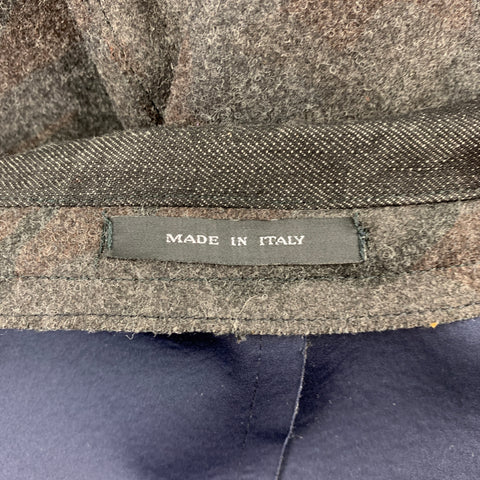 EMPORIO ARMANI Size 38 Dark Gray Camo Snaps Jacket