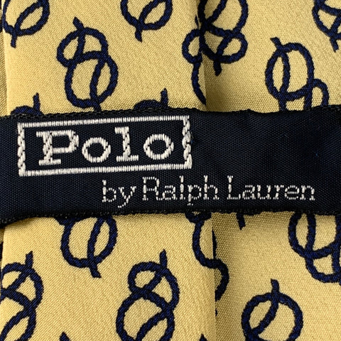 POLO by RALPH LAUREN Yellow Navy Abstract Silk Tie