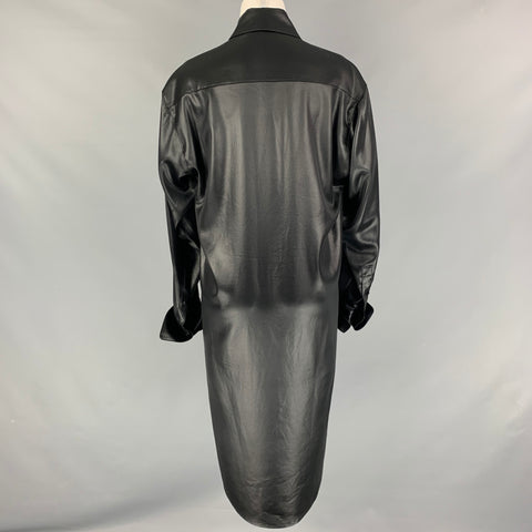 ALEXANDER WANG Talla M Vestido camisero liso de mezcla de triacetato negro