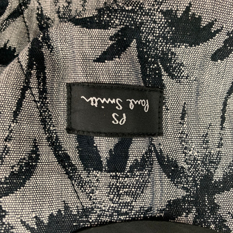 PS by PAUL SMITH Chaqueta bomber de mezcla de algodón jacquard negra y gris talla M