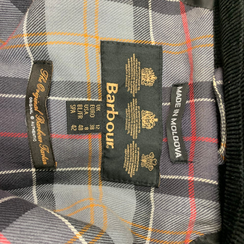 BARBOUR Talla 8 Chaqueta acolchada de algodón encerado negro