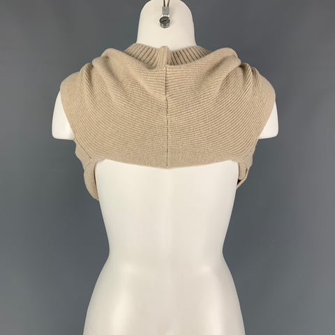JACQUEMUS Size 0 Oatmeal Virgin Wool Blend Valerie Off The Shoulder Cardigan