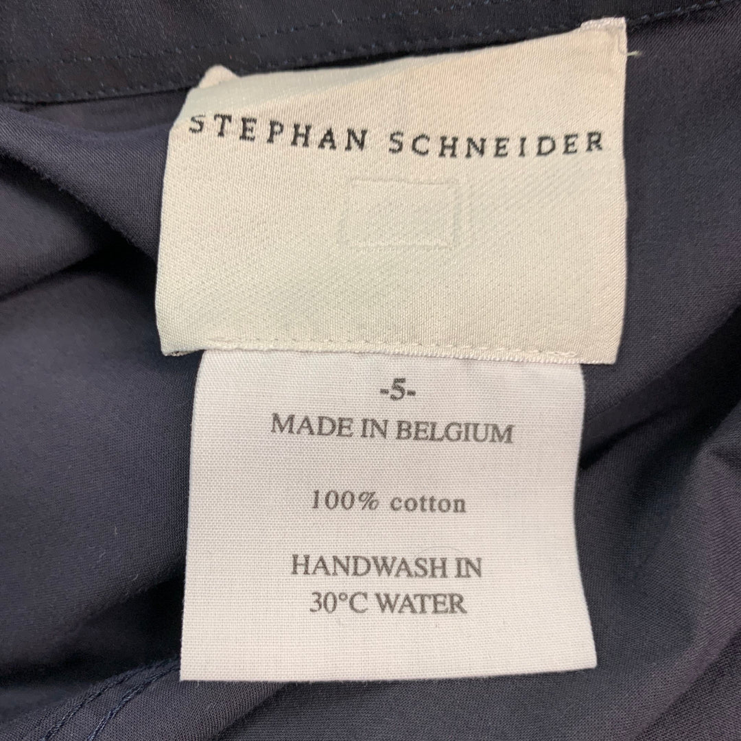 STEPHAN SCHNEIDER Size M Black Navy Color Block Short Sleeve Shirt