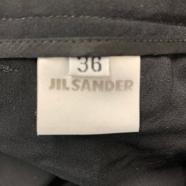 JIL SANDER Size 6 Black Silk Single Breasted Pants Suit