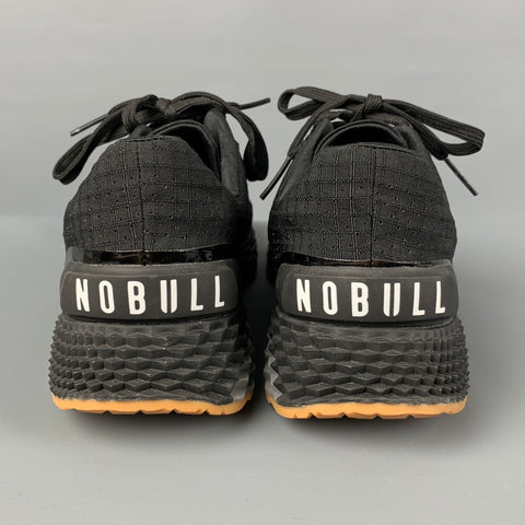 NOBULL Black Gum Ripstop Runner Black Mesh Nylon Size 9.5 Sneakers