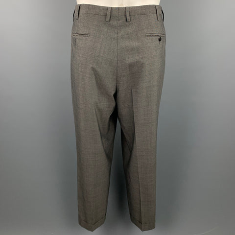 LUCIANO BARBERA Taille 44 Costume à revers cranté en laine gris chiné régulier