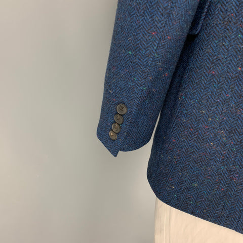 PAUL SMITH The Byard Size 48 Blue Multi-color Tweed Wool Notch Lapel Sport Coat