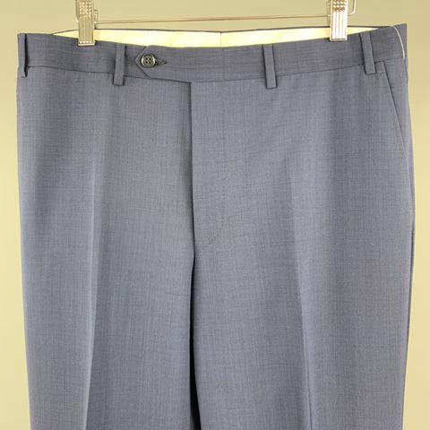CANALI Size 34 x 35 Navy Wool Zip Fly Dress Pants