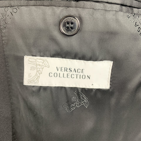 VERSACE COLLECTION Size 42 Black Wool Notch Lapel Sport Coat