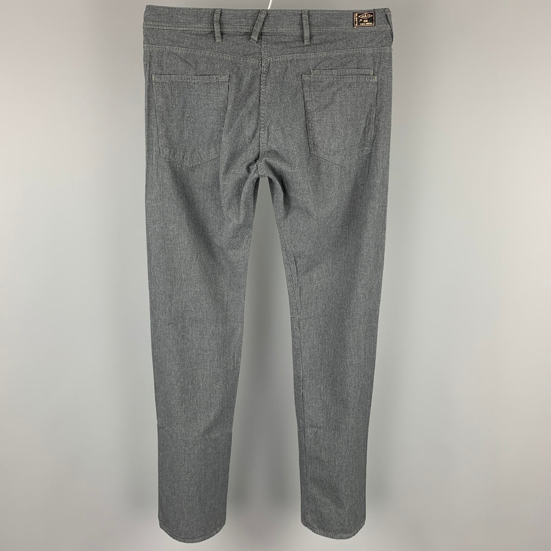 PAUL SMITH JEANS Size 34 Dark Gray Houndstooth Cotton Jean Cut Casual Pants