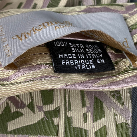 VIVIENNE WESTWOOD Light Green Lilac Abstract Tie