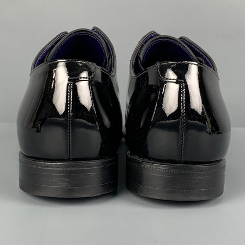 CROCKETT & JONES for BARNEYS NEW YORK Size 10 Black Leather Lace Up Loafers