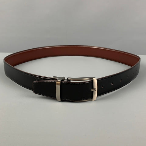 PENGUIN Taille 30 Ceinture réversible en cuir noir marron
