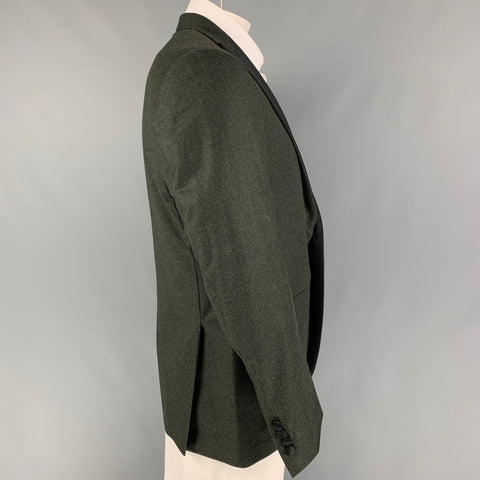 TODD SNYDER Size 42 Regular Charcoal Black Wool Sport Coat