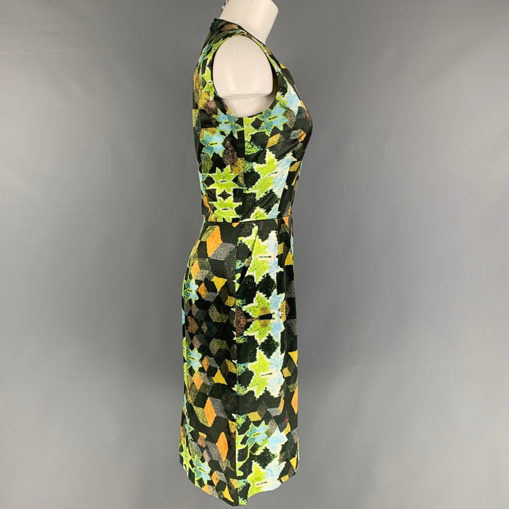 THORNTON BREGAZZI Size M Multi-Color Cotton Blend Abstract Sleeveless Dress