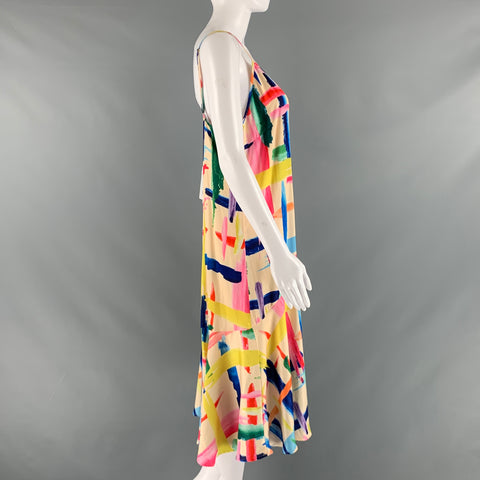 ESSENTIEL Robe à bretelles spaghetti éclaboussée de peinture en polyester multicolore taille 10
