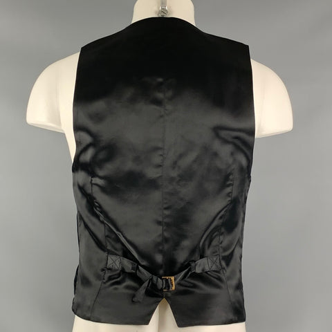 DOLCE & GABBANA Black Velvet Buttoned  Size 38 Cotton & Silk Vest