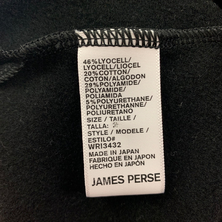JAMES PERSE Size M Black Lyocell Blend Short Sleeve Pullover