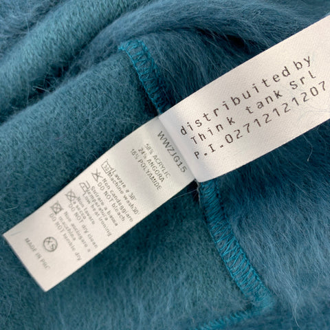 WEILI ZHENG Size XS Blue Acrylic Blend Faux Fur Vest