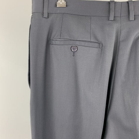 SANTORELLI Size 36 Navy Solid Wool Dress Pants