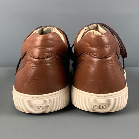 TOD'S Zapatillas de cuero marrón talla 10