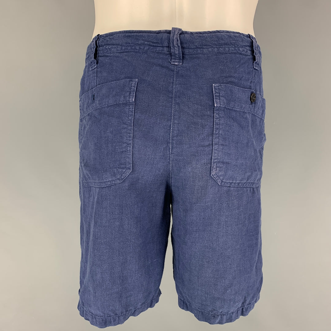 HARTFORD Size 32 Navy Linen Shorts