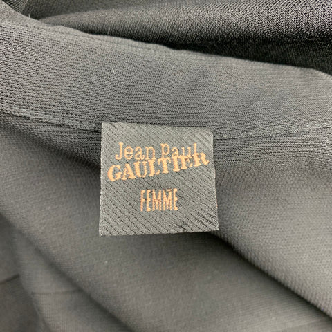 JEAN PAUL GAULTIER Taille 8 Chemise boutonnée en mélange d'acétate noir