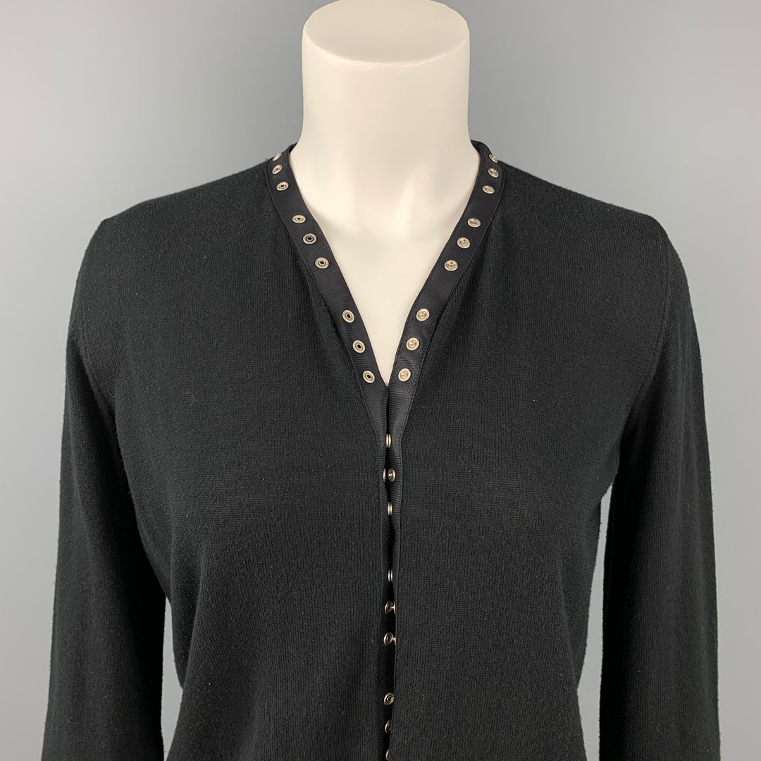 MAISON MARTIN MARGIELA Size S Black Cotton / Modal Cardigan
