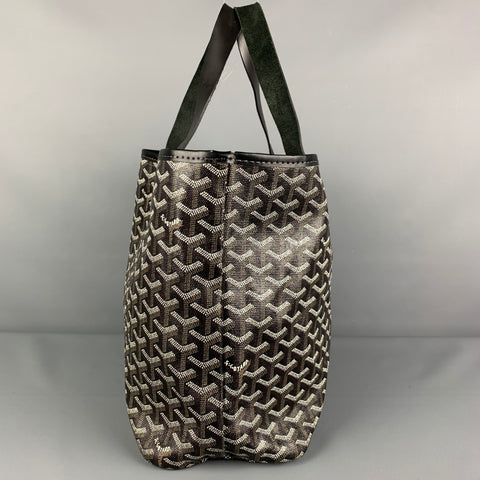 GOYARD Black Gray Logo Coated Canvas Top Handles Bag