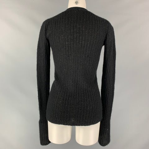 PRADA Size 2 Black Textured Cardigan