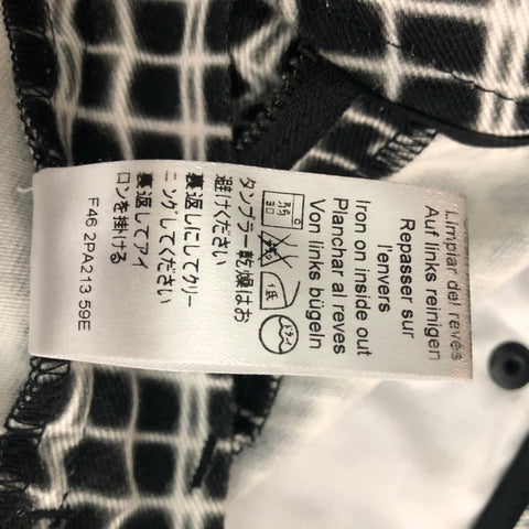 KENZO Size 4 Black & White Cotton Print Jeans