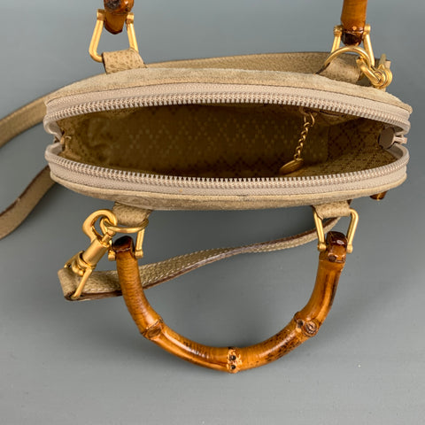 GUCCI Vintage Beige Suede Leather Mini Handbag
