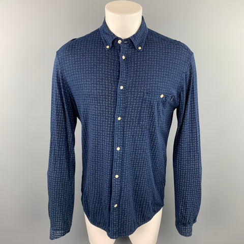 PAUL SMITH JEANS Size M Indigo Paisley Cotton Button Down Long Sleeve Shirt
