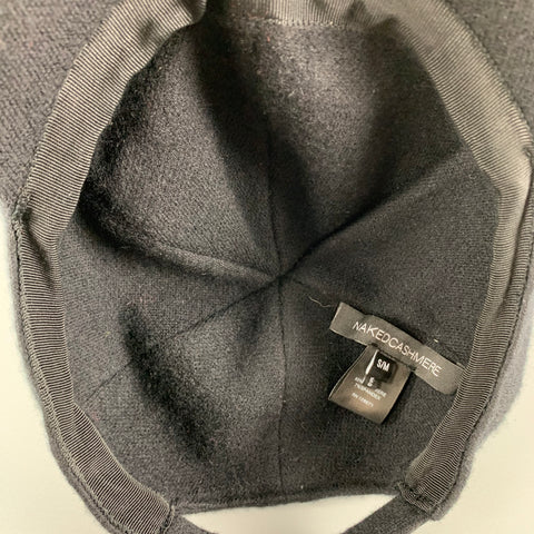 NAKED CASHMERE Size S/M Black Cashmere Blend Baseball Hat
