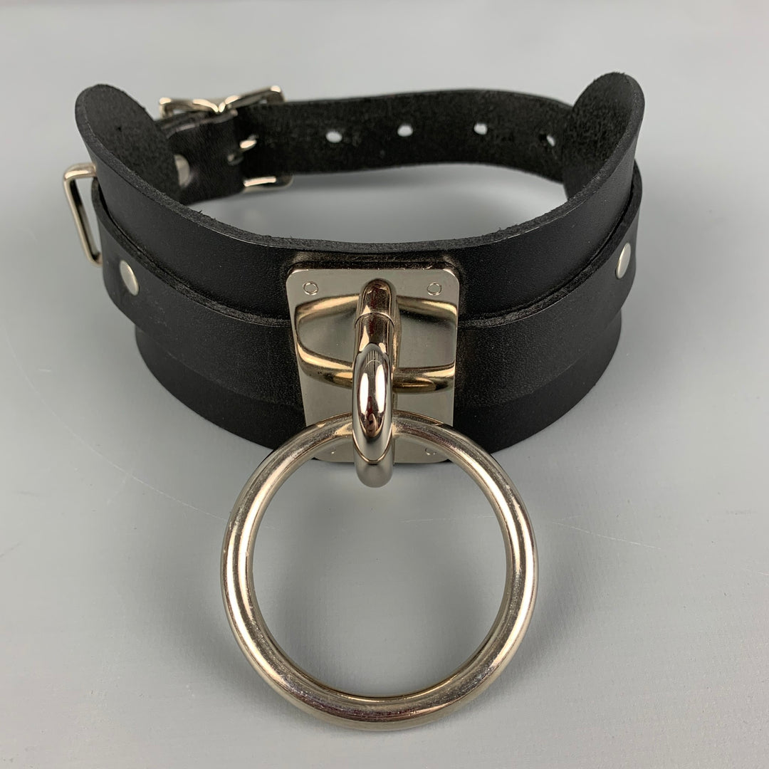 ZANA BAYNE Black Leather Choker Necklace