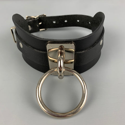 ZANA BAYNE Black Leather Choker Necklace