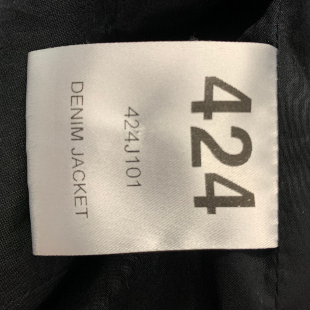 424 2PAC Size XL Black Trucker Jacket