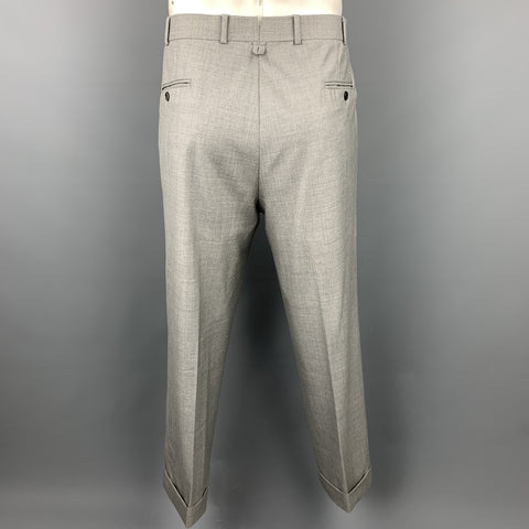 BLACK FLEECE Size 36 Light Gray Wool Pleated Dress Pants