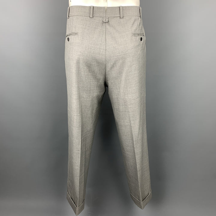 BLACK FLEECE Taille 36 Pantalon habillé plissé en laine gris clair