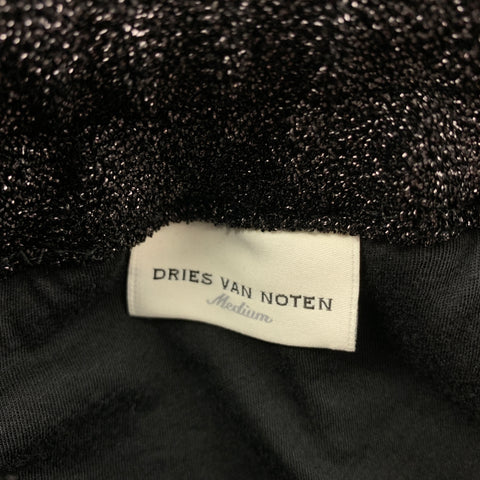 DRIES VAN NOTEN Size M Black Metallic Polyamide Metal Casual Pants