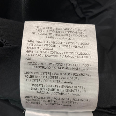 MONCLER Size XL Black Mixed Fabrics Viscose Cotton Short Sleeve Pullover