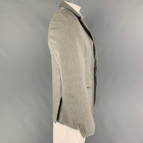 CALVIN KLEIN COLLECTION Taille 40 Manteau de sport en laine gris noir blanc