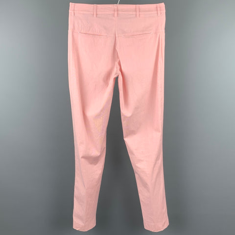 WALTER VAN BEIRENDONCK Size M Pink & White Pinstripe Cotton Blend Casual Pants