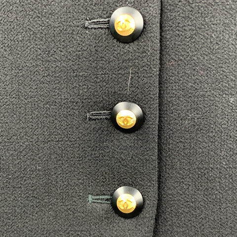 CHANEL Size 10 Black Crepe Wool Pencil Skirt