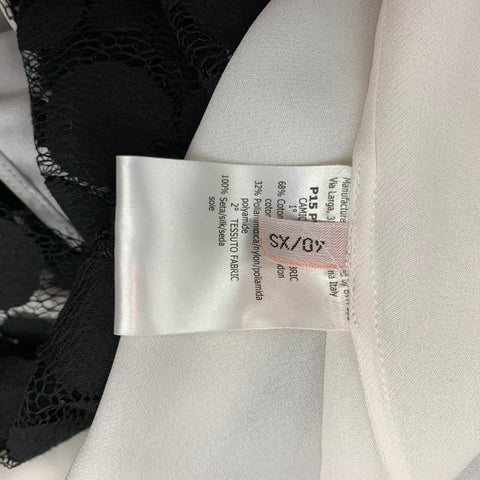 GIAMBATTISTA VALLI Size XS Black & White Cotton / Nylon Dress Top