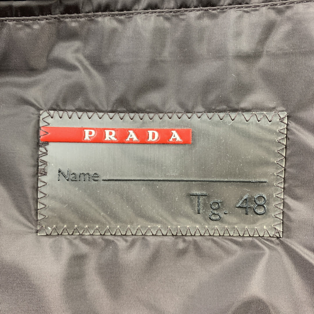 PRADA Size 38 Brown Polyester Notch Lapel Sport Coat